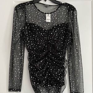 Black mesh long sleeve